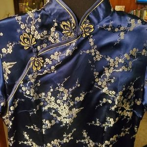 Asian silk kimono dress